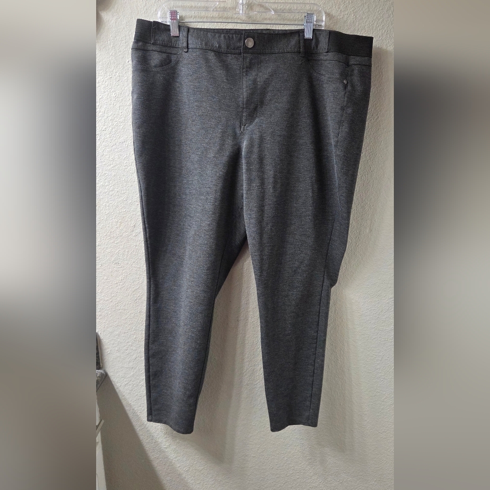 Simply Vera Wang Women's Gray Pants | 2x Short Length, Skinny Mid-Rise